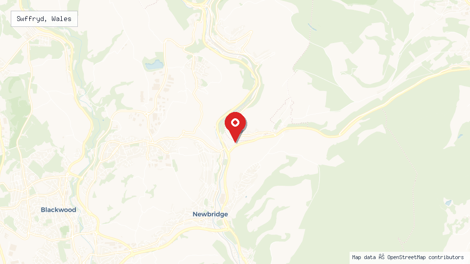 Street map of Swffryd, Wales with location pin