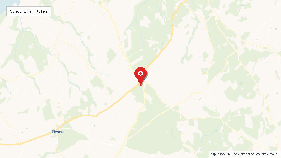 Street map of Synod Inn, Wales with location pin