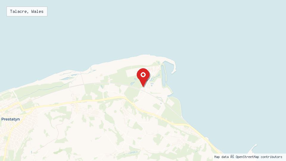 Street map of Talacre, Wales with location pin