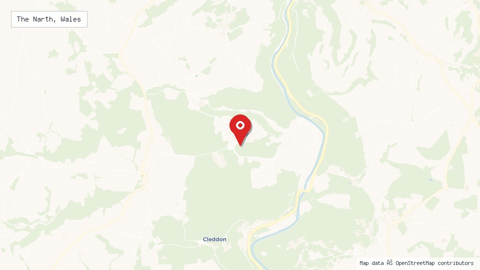 Street map of The Narth, Wales with location pin