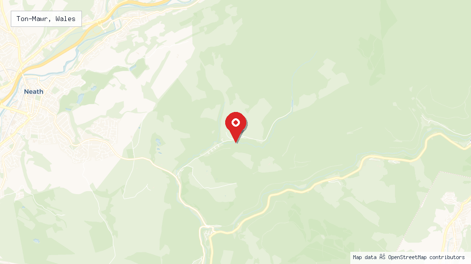 Street map of Ton-Mawr, Wales with location pin