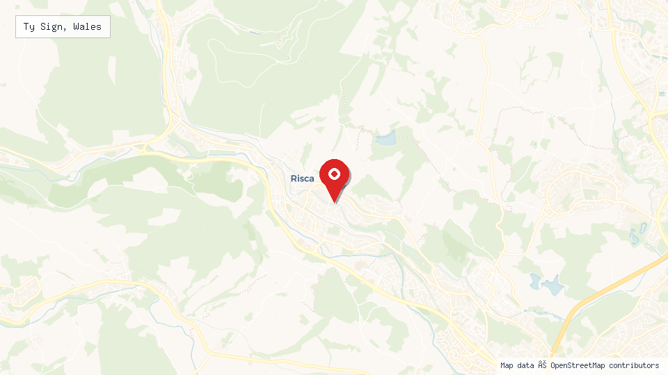 Street map of Ty Sign, Wales with location pin