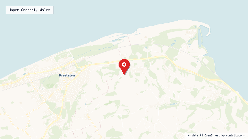 Street map of Upper Gronant, Wales with location pin