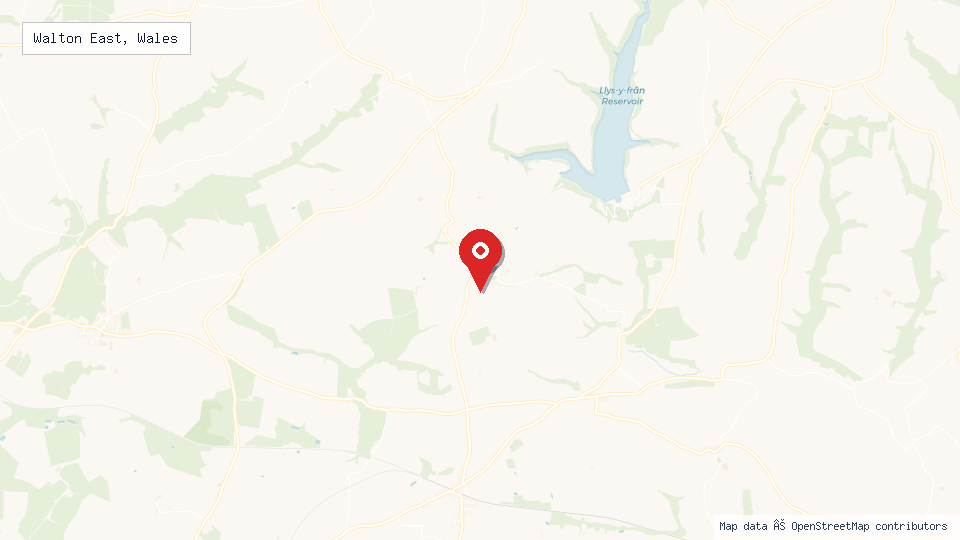 Street map of Walton East, Wales with location pin