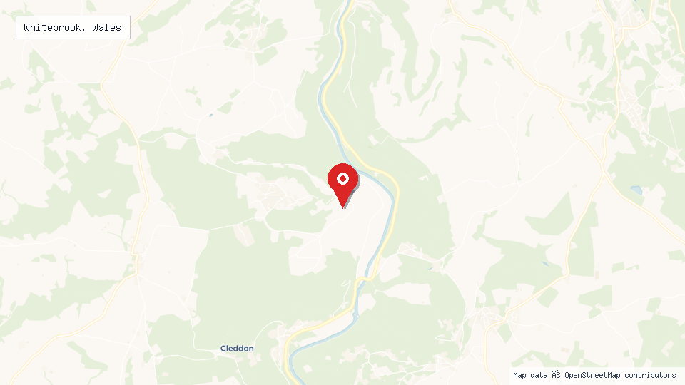 Street map of Whitebrook, Wales with location pin