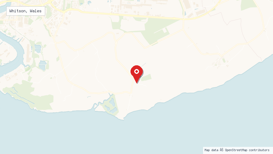 Street map of Whitson, Wales with location pin