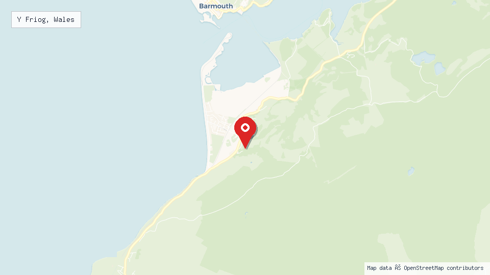 Street map of Y Friog, Wales with location pin