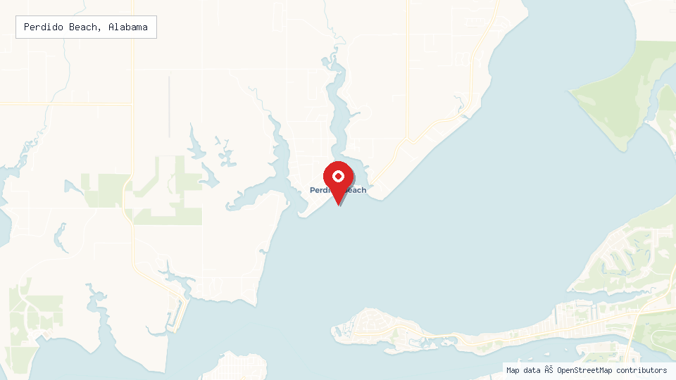Street map of Perdido Beach, Alabama with location pin