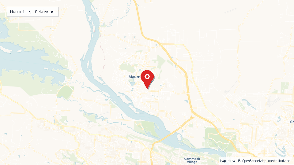 Street map of Maumelle, Arkansas with location pin