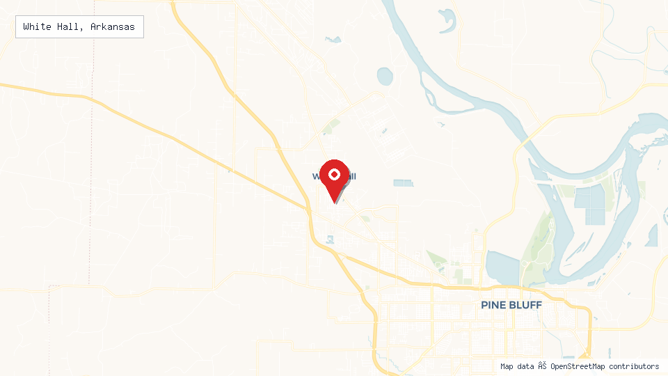 Street map of White Hall, Arkansas with location pin