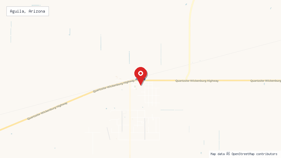 Street map of Aguila, Arizona with location pin