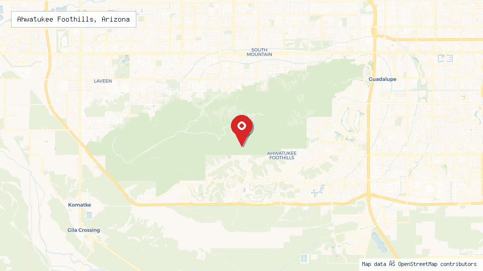 Street map of Ahwatukee Foothills, Arizona with location pin