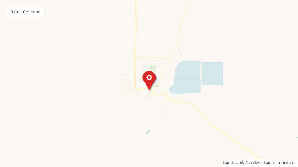 Street map of Ajo, Arizona with location pin