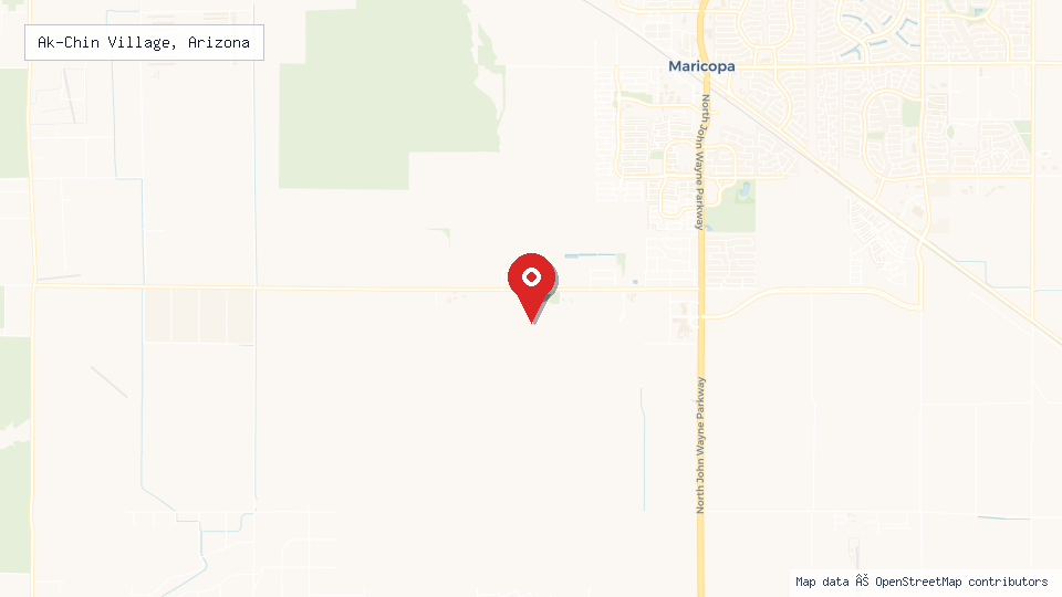 Street map of Ak-Chin Village, Arizona with location pin