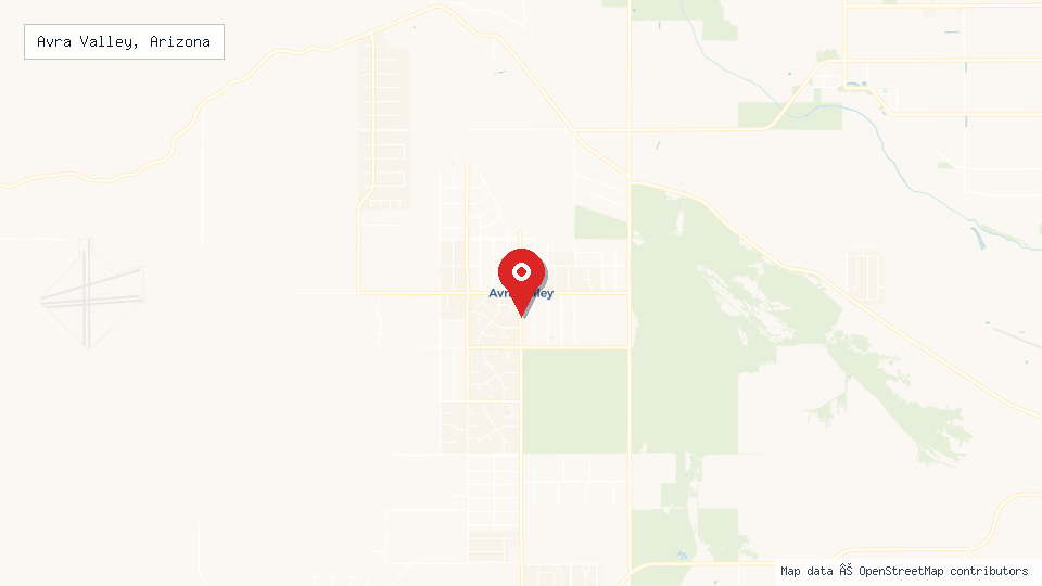 Street map of Avra Valley, Arizona with location pin