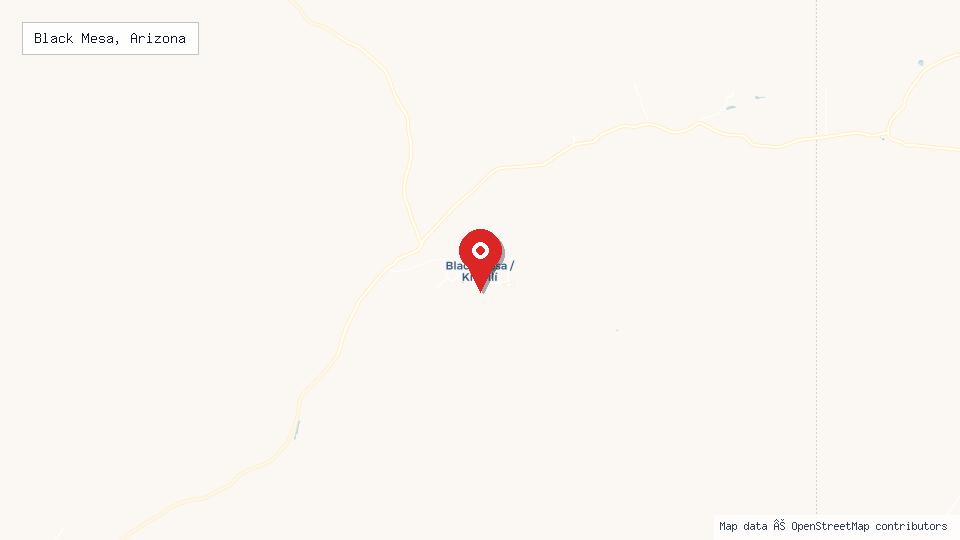 Street map of Black Mesa, Arizona with location pin