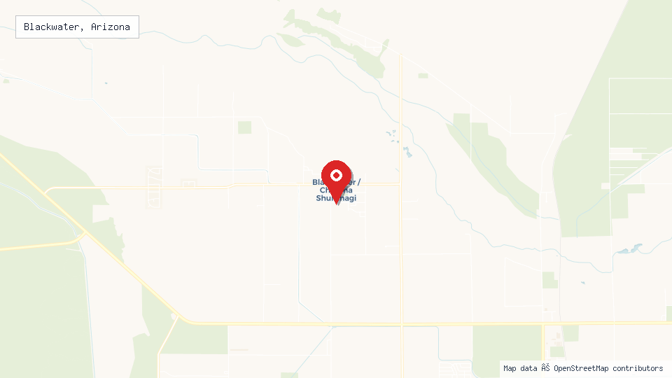 Street map of Blackwater, Arizona with location pin