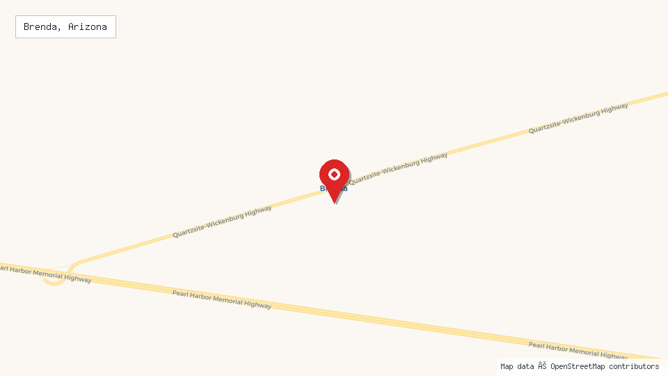 Street map of Brenda, Arizona with location pin