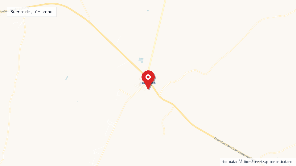 Street map of Burnside, Arizona with location pin