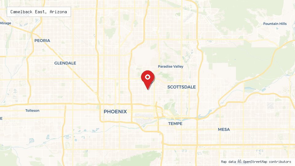 Street map of Camelback East, Arizona with location pin
