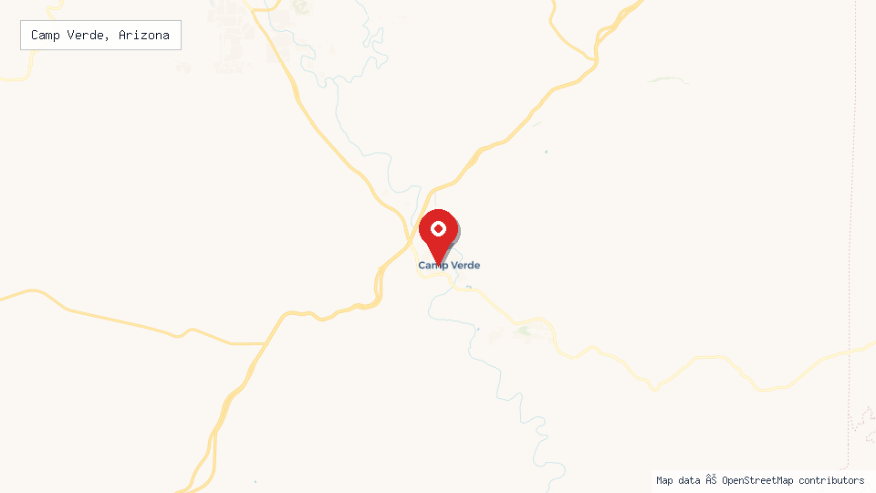 Street map of Camp Verde, Arizona with location pin