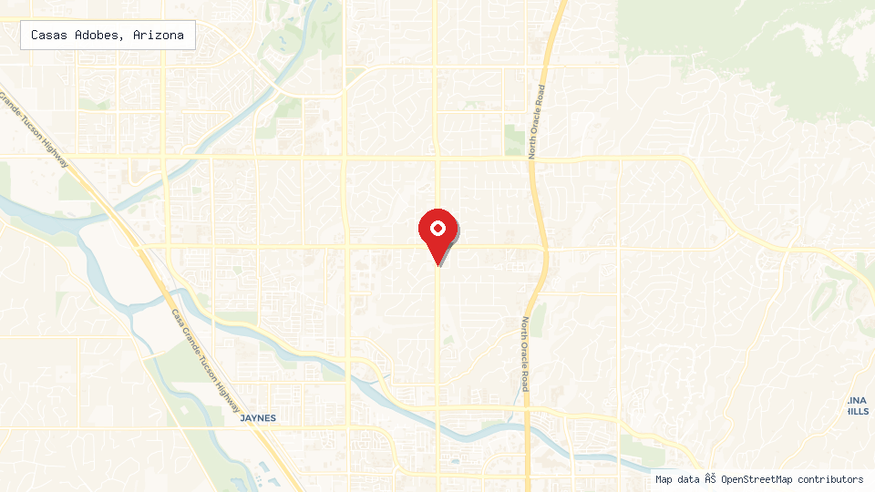 Street map of Casas Adobes, Arizona with location pin