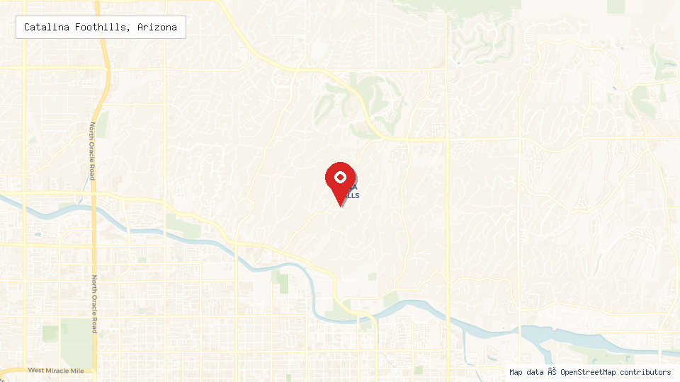Street map of Catalina Foothills, Arizona with location pin