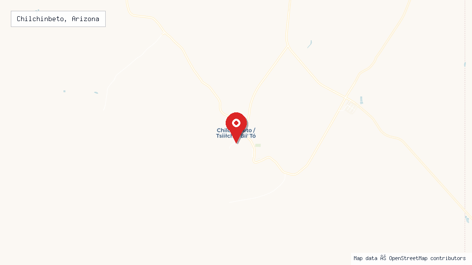 Street map of Chilchinbeto, Arizona with location pin