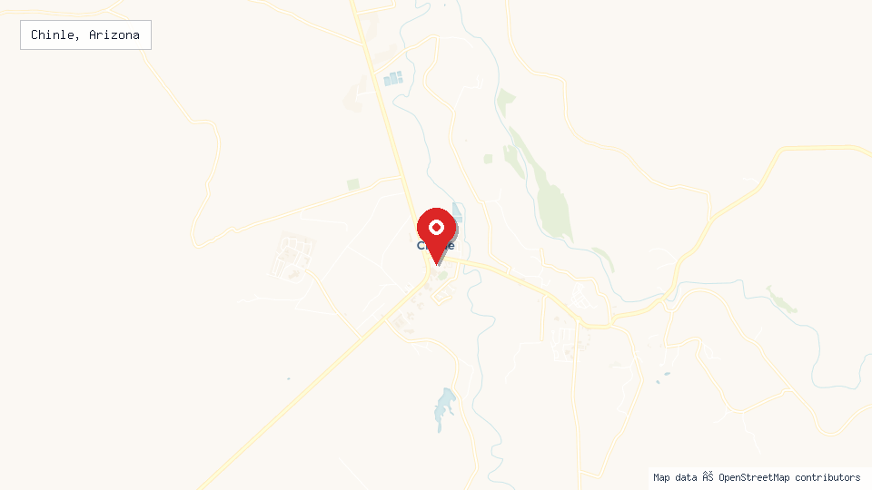 Street map of Chinle, Arizona with location pin