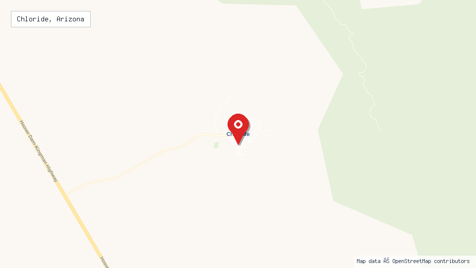 Street map of Chloride, Arizona with location pin
