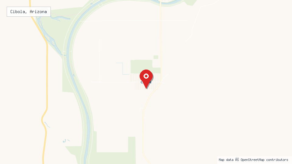 Street map of Cibola, Arizona with location pin