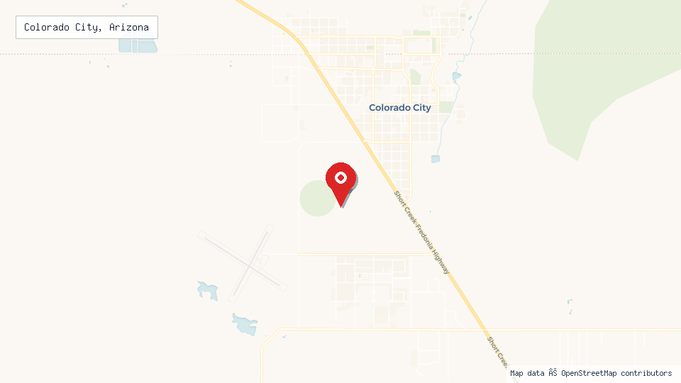 Street map of Colorado City, Arizona with location pin