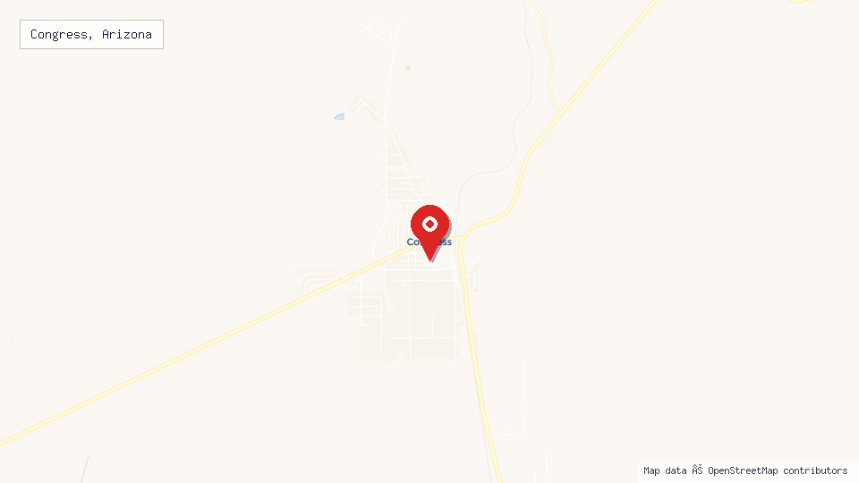 Street map of Congress, Arizona with location pin