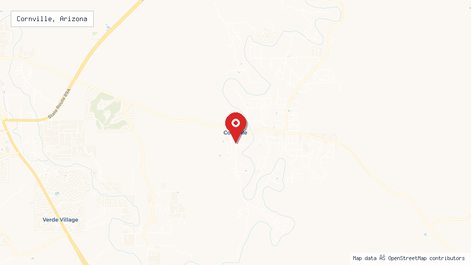 Street map of Cornville, Arizona with location pin