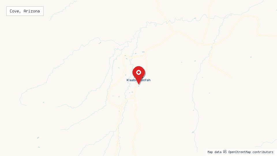 Street map of Cove, Arizona with location pin