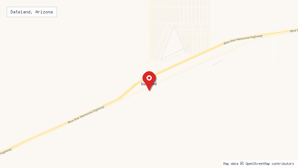 Street map of Dateland, Arizona with location pin