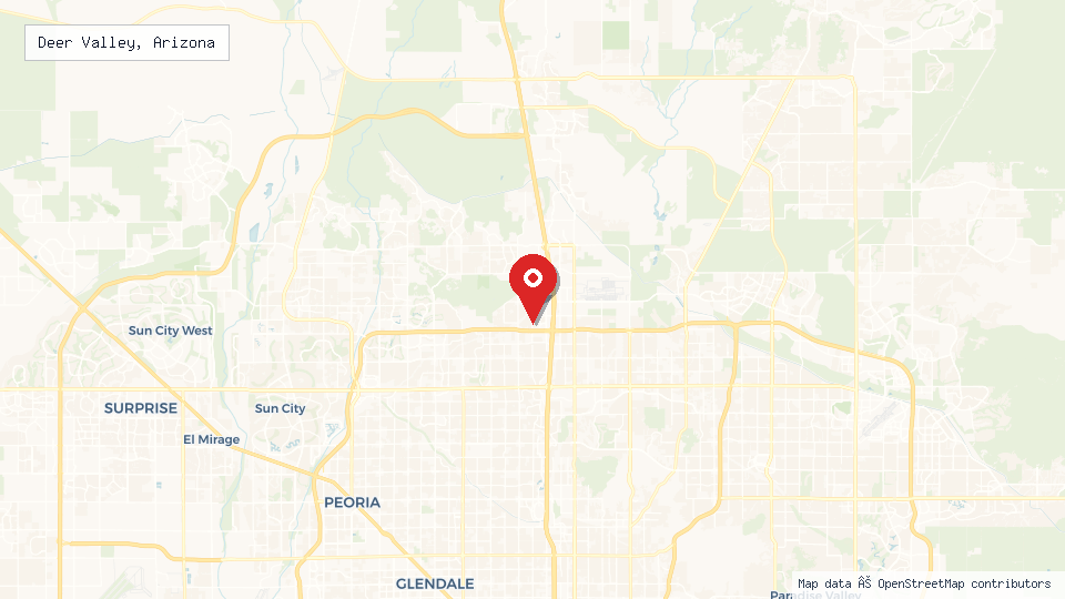 Street map of Deer Valley, Arizona with location pin