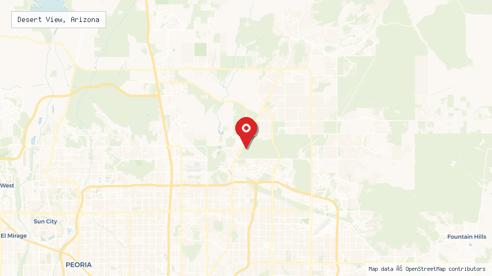 Street map of Desert View, Arizona with location pin