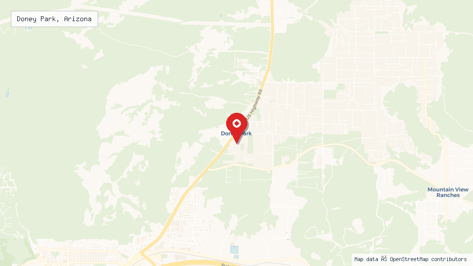 Street map of Doney Park, Arizona with location pin