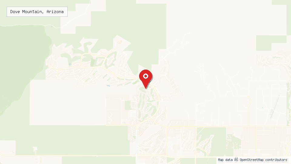 Street map of Dove Mountain, Arizona with location pin