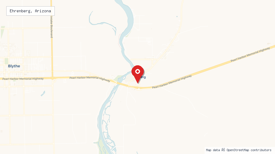 Street map of Ehrenberg, Arizona with location pin