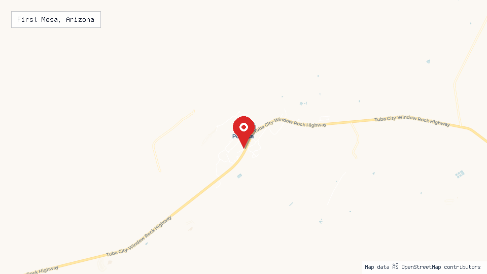 Street map of First Mesa, Arizona with location pin