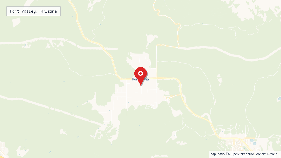 Street map of Fort Valley, Arizona with location pin