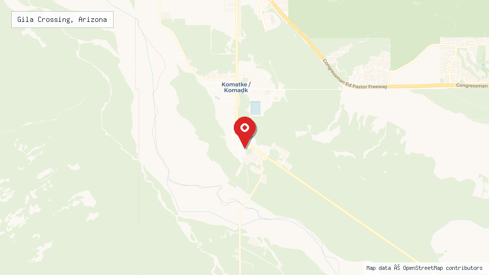 Street map of Gila Crossing, Arizona with location pin