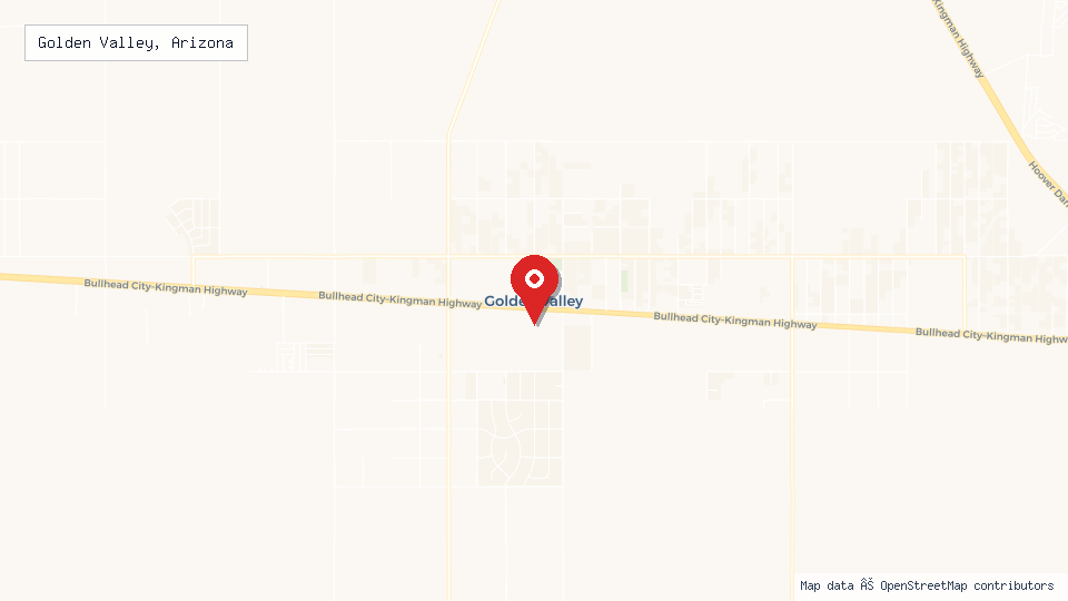 Street map of Golden Valley, Arizona with location pin