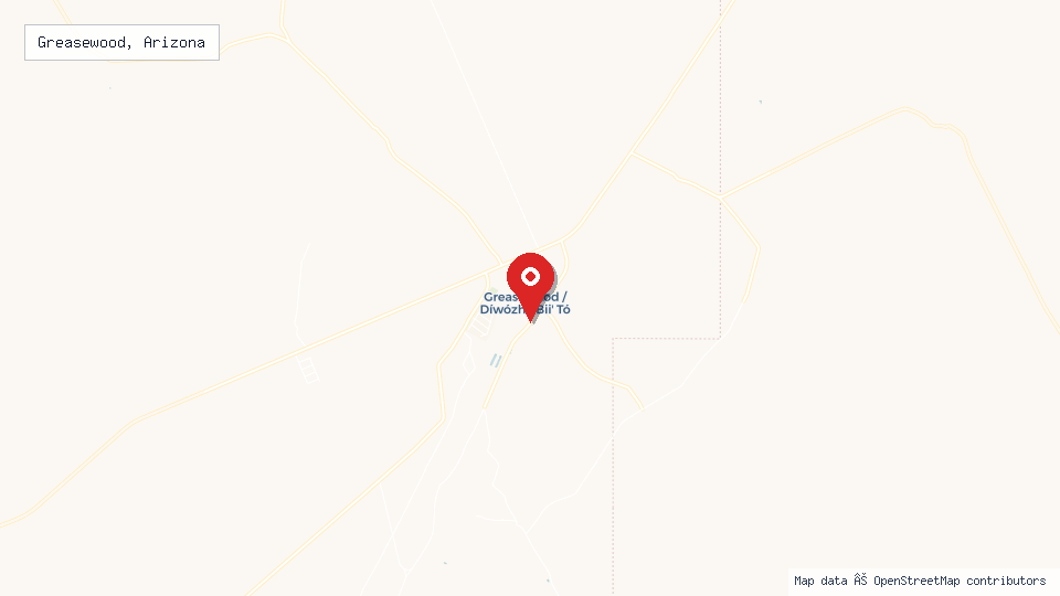 Street map of Greasewood, Arizona with location pin