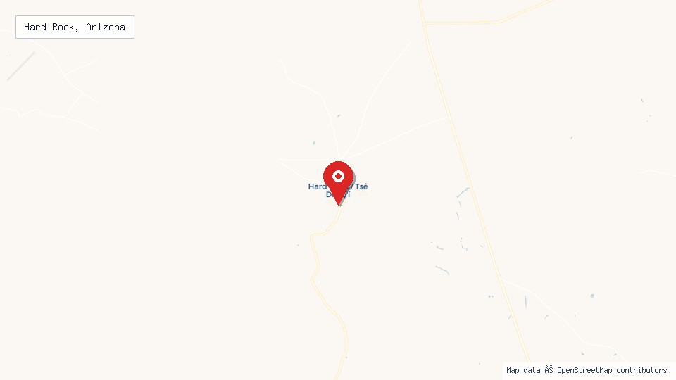 Street map of Hard Rock, Arizona with location pin