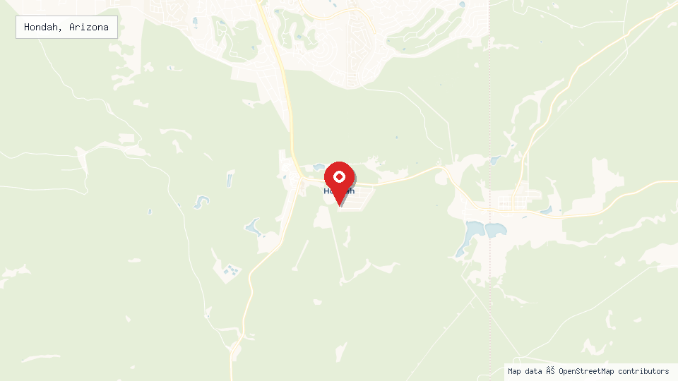 Street map of Hondah, Arizona with location pin
