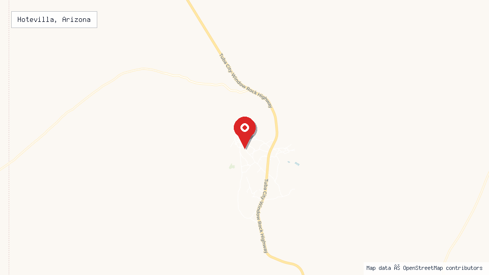 Street map of Hotevilla, Arizona with location pin