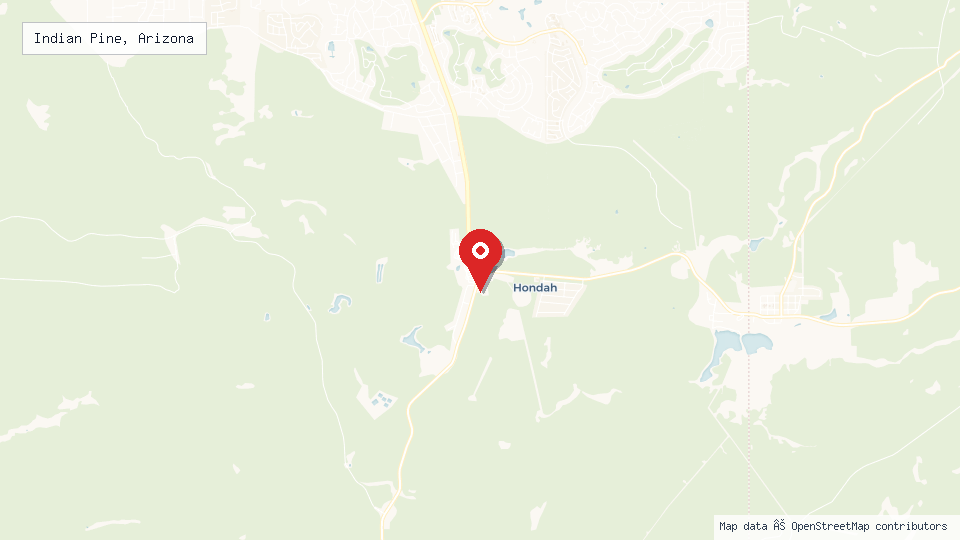 Street map of Indian Pine, Arizona with location pin